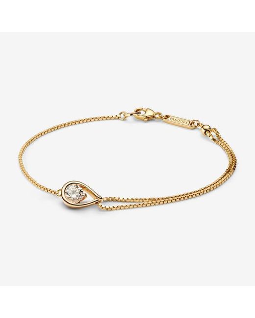 Pandora Metallic Infinite 14K Lab-Grown Diamond Double Chain Bracelet