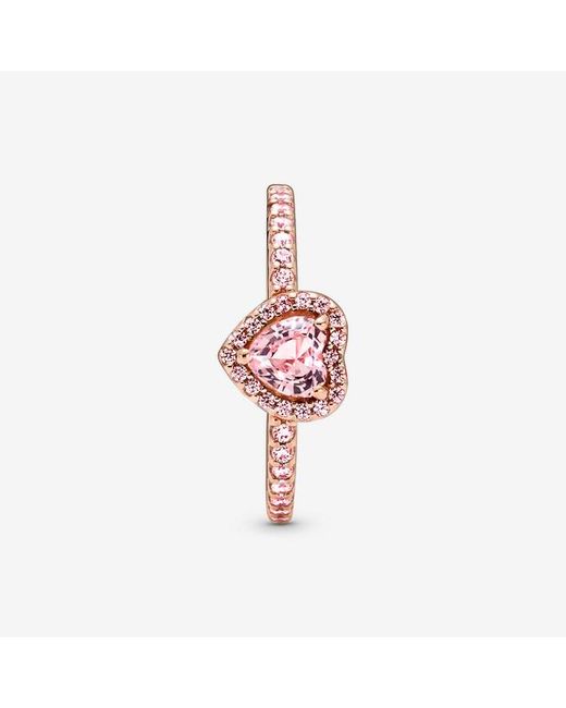 Pandora Multicolor Sparkling Elevated Heart Ring
