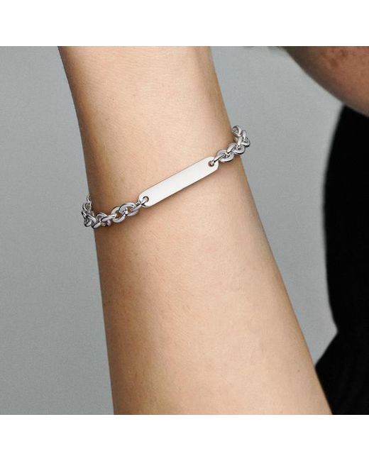 Pandora Metallic Engravable Bar Link Bracelet