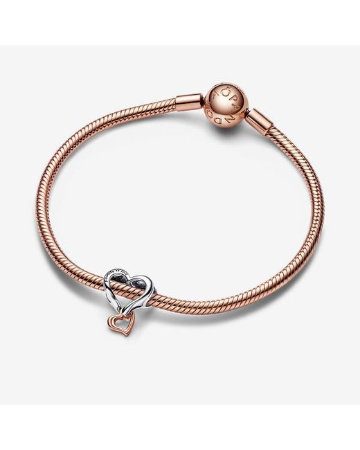 Pandora Metallic Two-Tone Openwork Infinity Heart Charm