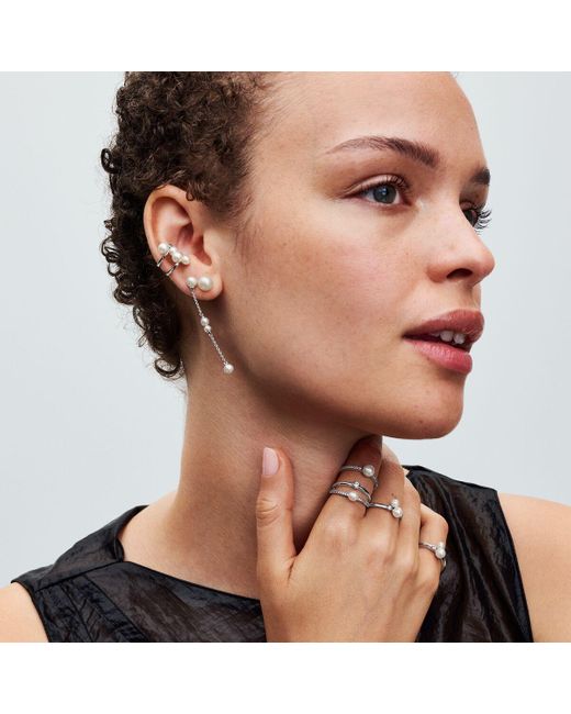 Pandora White Treated Freshwater Cultured Pearl 7mm Stud Earrings