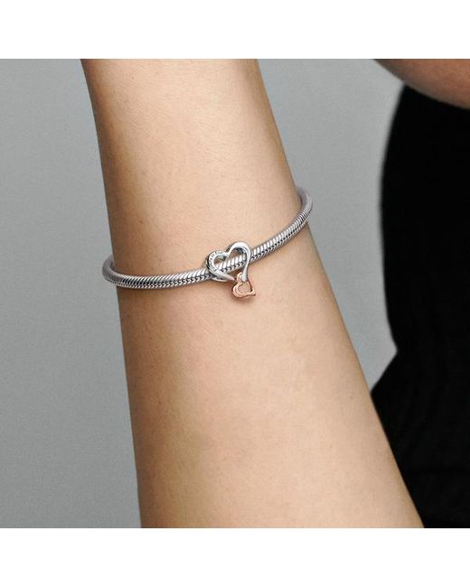 Pandora Metallic Two-Tone Openwork Infinity Heart Charm