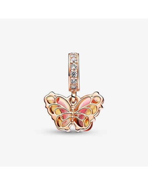 Pandora Pink Murano Glass Butterfly Dangle Charm