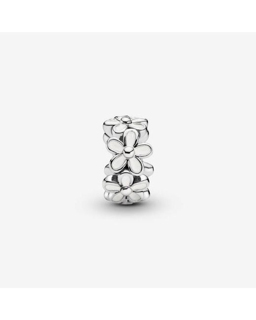 Pandora White Daisy Flower Spacer Charm