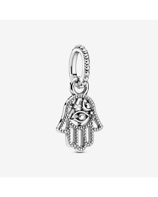 Pandora White Protective Hamsa Hand Dangle Charm
