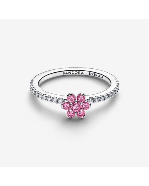 Pandora Pink Sparkling Flower Ring