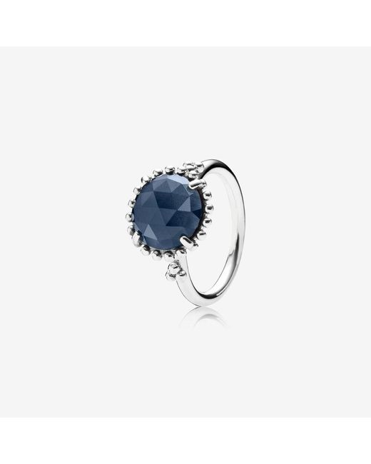 Pandora Silver & Midnight Blue Crystal Midnight Star Ring
