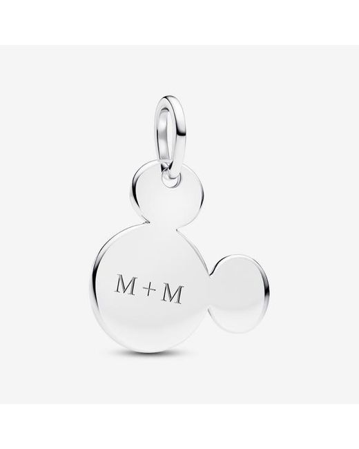 Pandora White Disney Mickey Mouse Engravable Dangle Charm