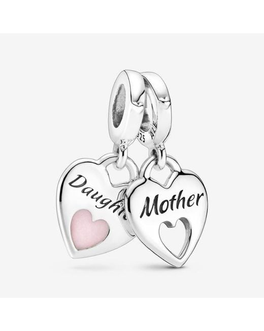 Pandora White Double Heart Split Dangle Charm