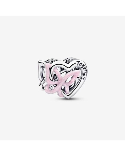 Pandora White Entwined Heart & Butterfly Charm