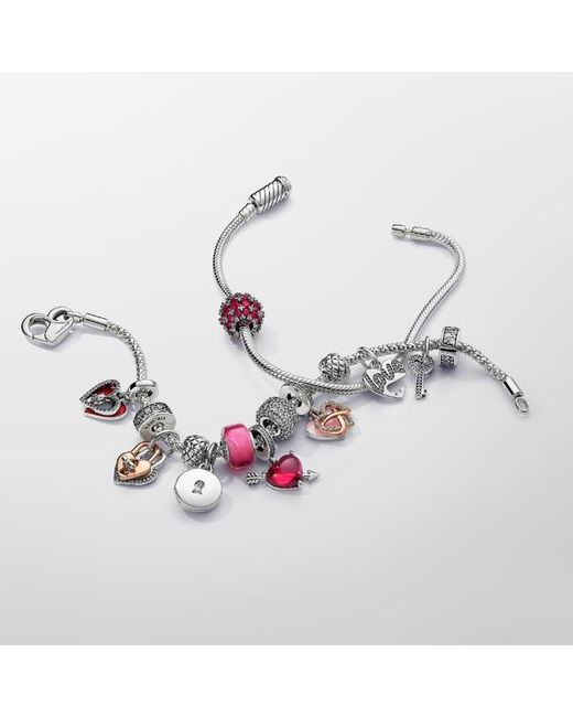 Pandora Pink Moments 14k Rose Gold-plated And Sterling Silver Sparkling Infinity Heart Dangle Charm For Bracelet
