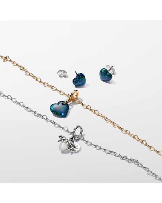 Pandora Metallic Linked Hearts Collier Necklace