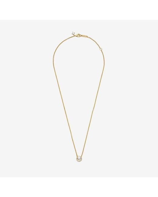 Pandora Metallic Sparkling Round Halo Pendant Collier Necklace