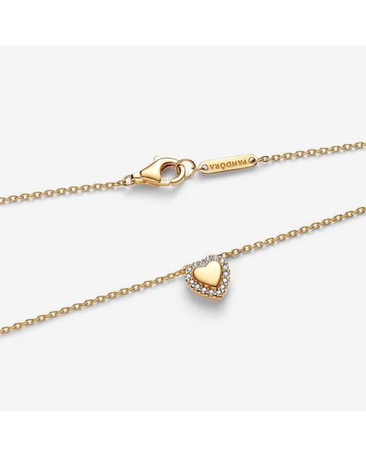 Pandora Metallic Engravable Heart Halo Collier Necklace