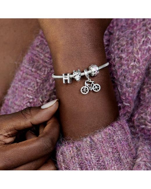 Pandora White Sparkling Row Clip Charm