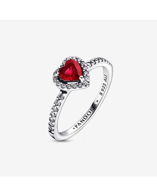 Pandora Red Elevated Heart Ring