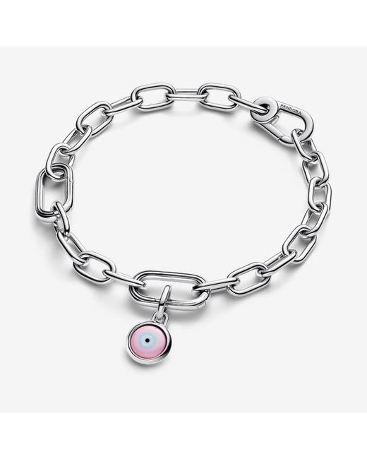 Pandora White Engravable Evil Eye Murano Glass Mini Dangle Charm