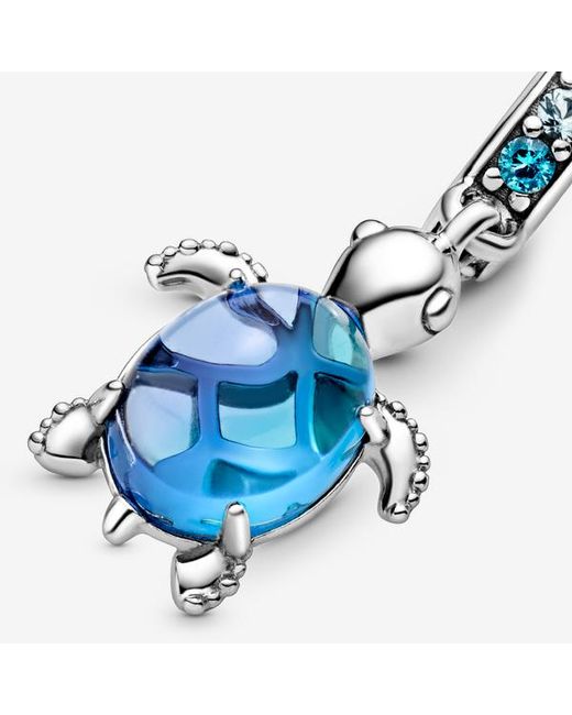 Pandora Blue Murano Glass Sea Turtle Dangle Charm