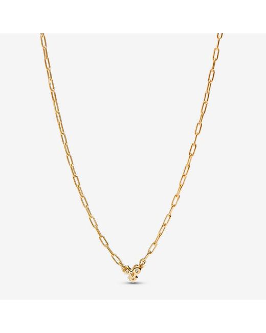 Pandora Metallic Era Lab-Grown Diamond Cluster Paperclip Chain Necklace