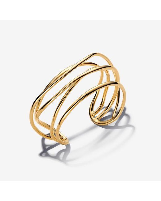 Pandora Metallic Organically Shaped Wired Open Bangle