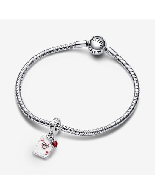 Pandora White Disney Villains Queen Of Hearts Double Dangle Charm