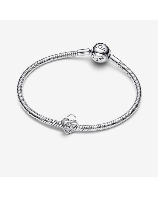 Pandora Metallic Openwork Heart Padlock Charm
