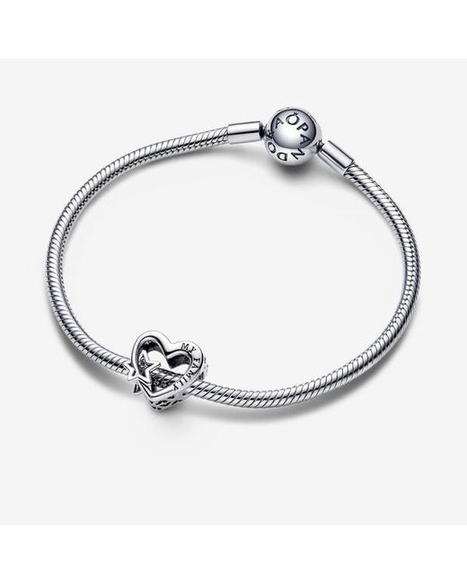 Pandora White Heart Pattern Clip Charm