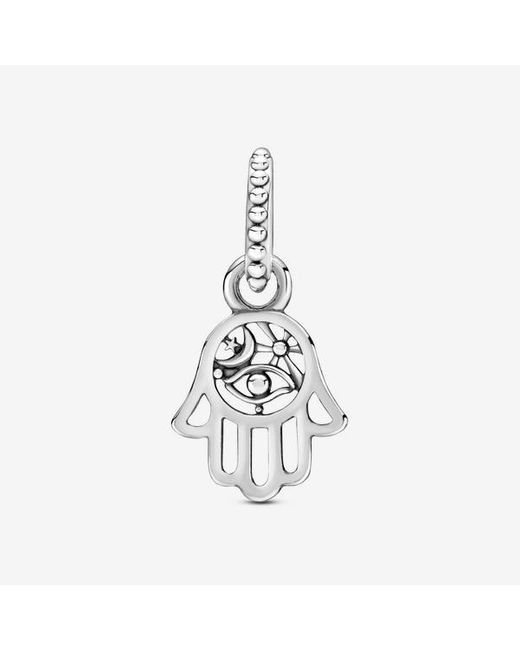 Pandora White Protective Hamsa Hand Dangle Charm