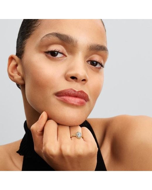 Pandora Metallic Oval Sparkling Halo Ring