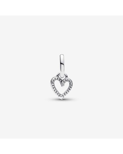Pandora White Me Freehand Heart Mini Dangle Charm