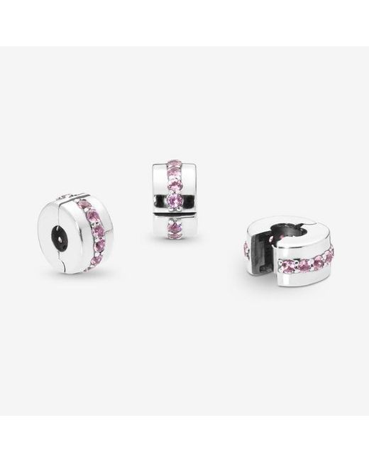 Pandora White Sparkling Row Clip Charm