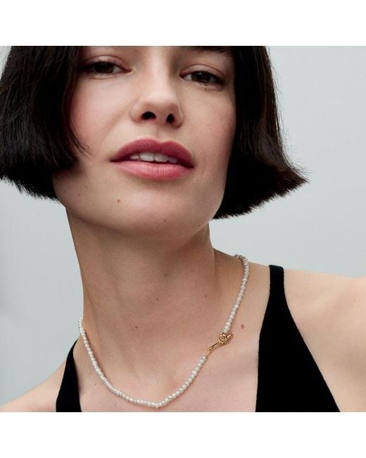 Pandora Metallic Treated Freshwater Cultured Pearls T-bar Collier Necklace