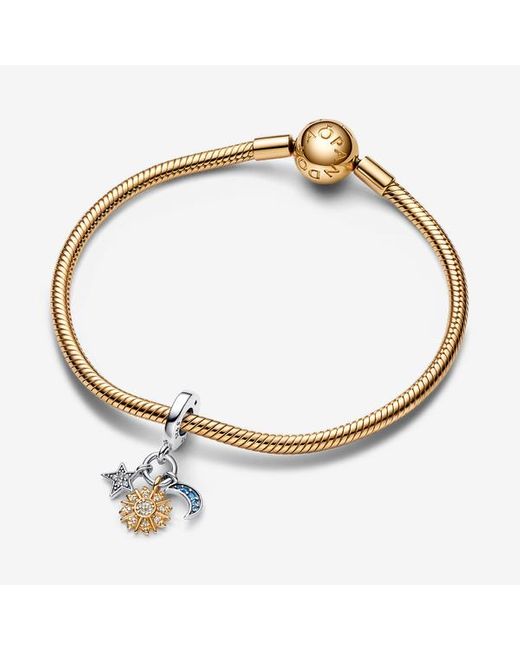 Pandora Metallic Two-Tone Celestial Triple Dangle Charm