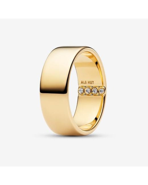 Pandora Metallic Engravable Wide Band Ring