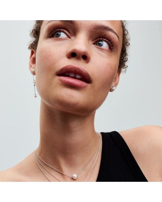 Pandora Metallic Treated Freshwater Cultured Pearl & Pavé Halo Stud Earrings