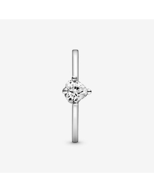 Pandora Metallic Clear Heart Solitaire Ring