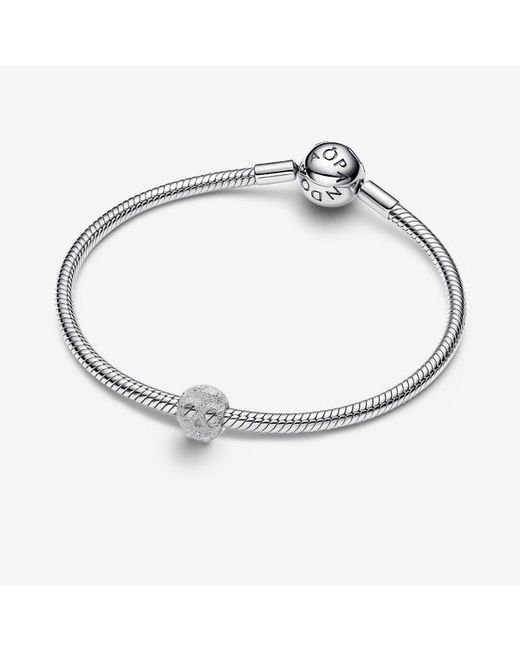 Pandora White Textured Skull Mini Charm