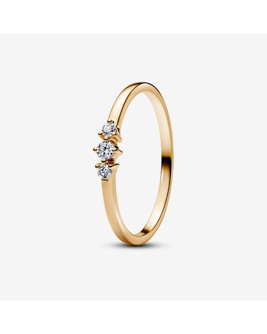 Pandora Metallic Era 14k Gold Lab-grown Diamond Triple Stone Ring