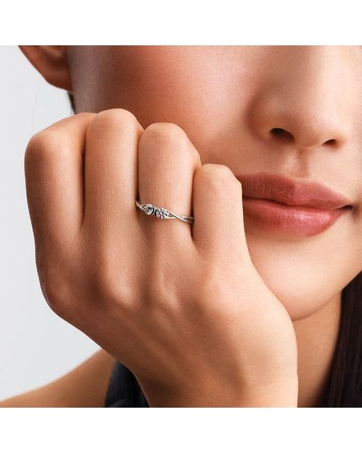 Pandora Metallic Infinite Sterling Double Facing Lab-Grown Diamond Ring