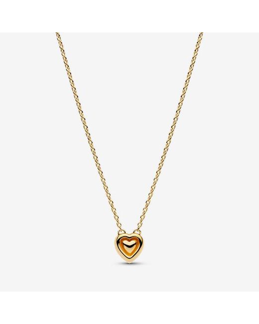 Pandora Metallic Engravable Heart Halo Collier Necklace