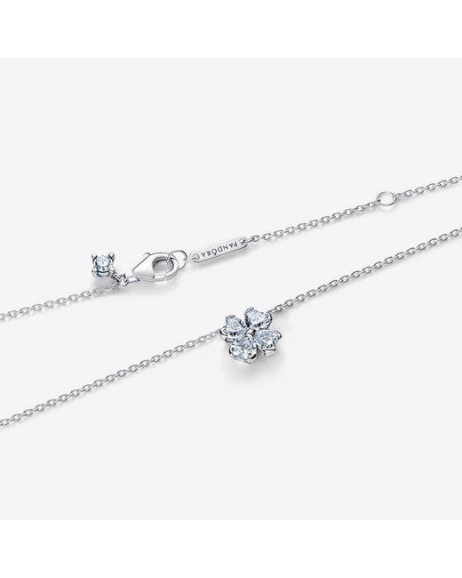 Pandora Metallic Sparkling Lucky Clover Pendant Necklace