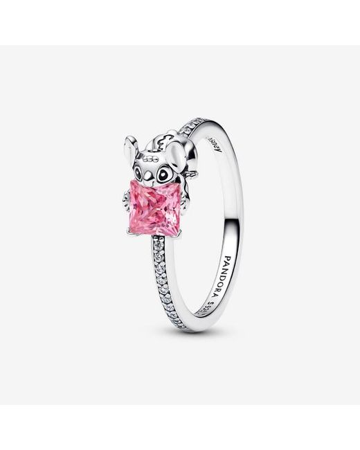 Pandora Pink Disney Stitch & Stone Ring