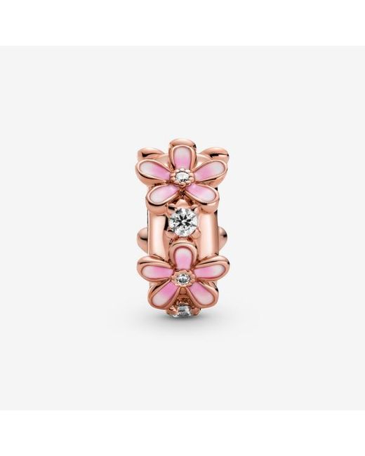 Pandora Moments 14k Rose Gold-plated Pink Daisy Flower Stud Earrings