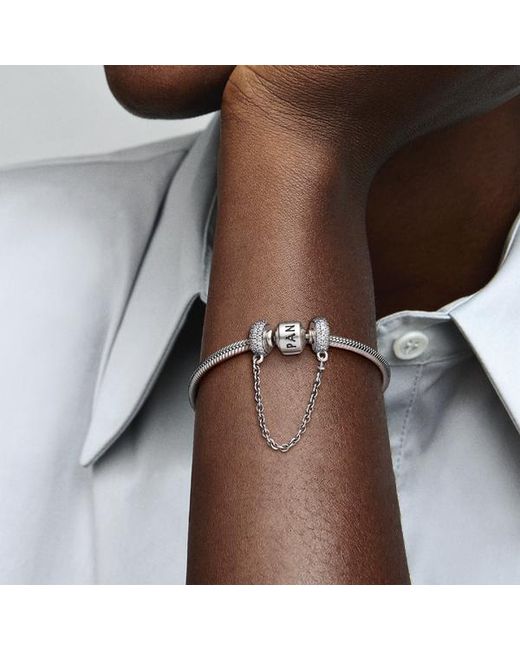 Pandora Metallic Sparkling Pavé Safety Chain Charm
