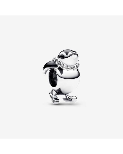 Pandora White Skiing Penguin Charm