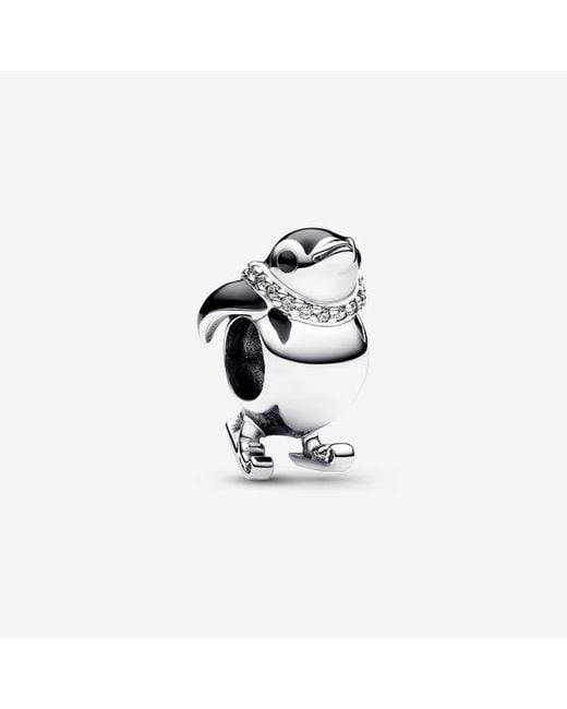 Pandora White Skiing Penguin Charm