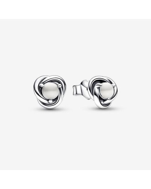 Pandora Metallic June Birthstone Eternity Circle Stud Earrings
