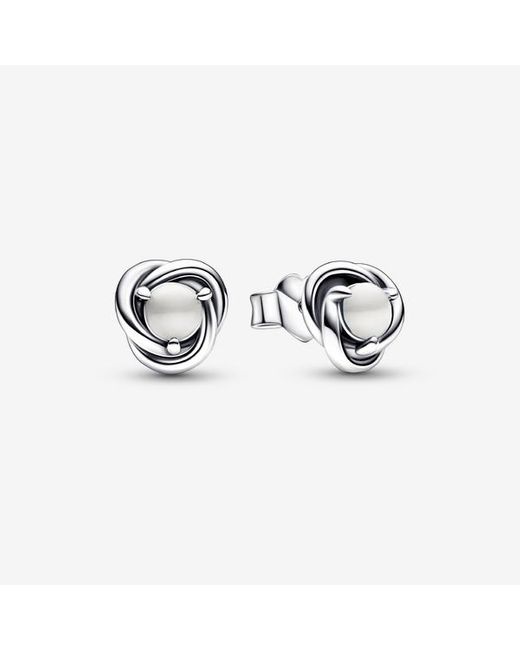 Pandora Metallic June Birthstone Eternity Circle Stud Earrings
