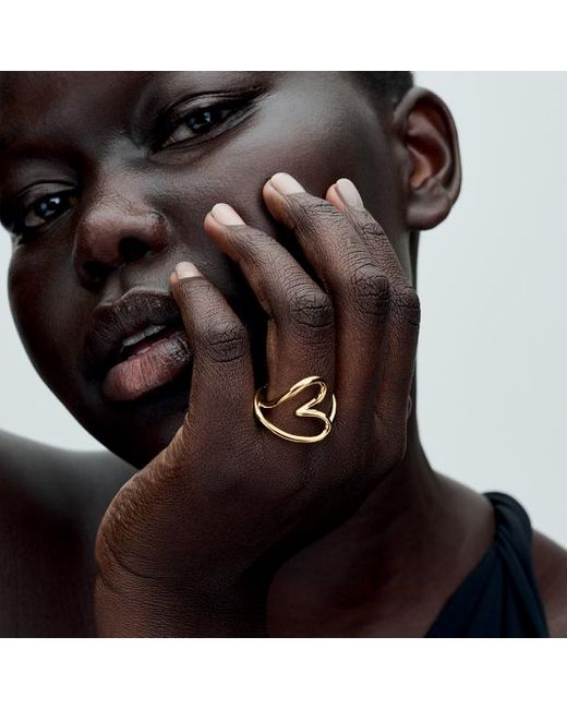Pandora Metallic Organically Shaped Heart Ring
