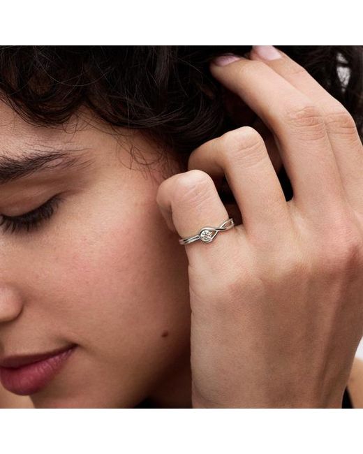 Pandora Metallic Infinite Sterling Lab-Grown Diamond Ring